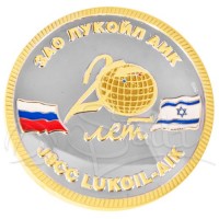 Серебряная медаль с эмалью и позолотой